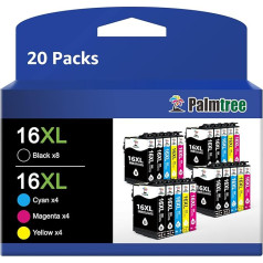 Palmtree 16XL Multipack Printer Cartridges Compatible with 16XL 16 XL Cartridges for Workforce WF-2760 WF-2630 WF-2510 WF-2660 WF-2010 WF-2540 W-F2750 WF-2650 WF-2520 WF-2530 (Pack of 20)
