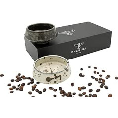 Pheniox Cappuccino Cups Set Barista - 2 x 180 ml | High-Quality Porcelain Coffee Cups - Latte Art without Handle | Timeless, Modern Design - Dishwasher Safe | Gift in Modern Design