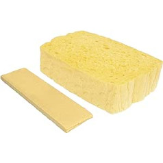 Spontex 100% Biodegradable Cellulose Swelling Sponge 1 x Pack of 10 in Recycled and Recyclable PET Bag, Absorbent, Each 135 x 90 x 37 mm