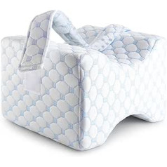 Knee Pillow for Side Sleepers - Doctor Developed Orthopaedic Memory Foam Leg Pillow to Relieve Sciatica, Lower Back, Hips, Joint Pain, Includes Matching Leg Support Strap
