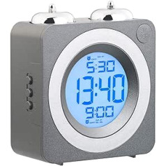 St. Leonhard Extra Loud Alarm Clock: Digital Wireless Bell Alarm Clock with 2 Alarm Times, Weekday Alarm, Square (Alarm Clock Monday to Friday, Radio Alarm Clock Loud, Mechanical Clock)