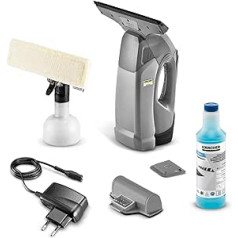 Kärcher WVP 10 Cordless Window Vacuum Cleaner for Streak-free Cleaning of Windows, Tiles and Other Smooth Surfaces, Grey
