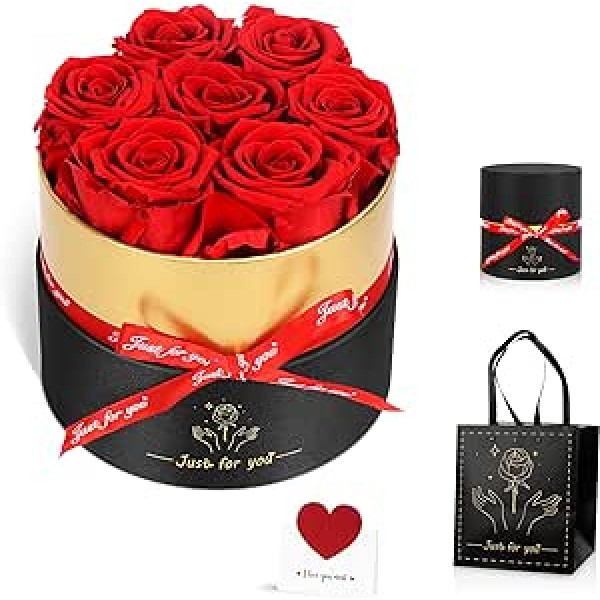 Preserved Flowers in a Box, Durable Rose Gift for Mom, Women, Wife, Grandma