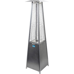 Activa Pyramid Cheops II Patio Heater, 9.3,KW Heat Output, 190 cm, Incl. Duran Schott Glass Tube, Gas Radiant Heater, Silver