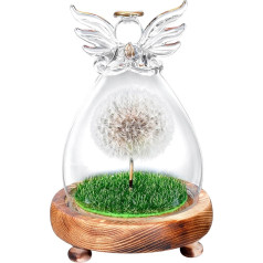 Gifts for Women, Wish Filler, Real Dandelion in Glass Angel Figures, Birthday, Valentine's Day, Wedding, Mother's Day, Christmas Gifts for Mum, Grandma, Girlfriend, Sister, Girls Gifts