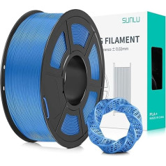 SUNLU PLA+ Filament, 1.75 mm, 3D Printer Filament, Stronger Resilience, Neatly Wound, 1 Kg, Dimensional Accuracy +/- 0.02 mm, Blue Grey