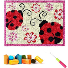 CCWORAN Carpet Making Kit for Adults DIY Craft Latch Hook Rug Kit Tapestry Cushion Knitting Pattern Printed Mesh Mat Canvas Yarn Fabric Decorations Home Gift