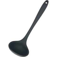 Original Gundel Silicone Ladle, Large, 100% Pure Food Silicone, Heat-Resistant, Flexible, Protects Coated Pans - Black