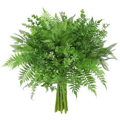 Floralsecret 20 Pcs Artificial Boston Fern Plants Artificial Eucalyptus Stem for Home Garden Office Flower Arrangements Table Decor Indoor Outdoor