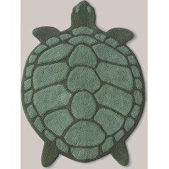 ELLOS Home Lazy Turtle Shape Bath Mat, Staycation Collection, Decoration for the Bathroom, Sustainable Cotton, Oeko-Tex® Standard 100 Certified, Green, 75 x 98 cm
