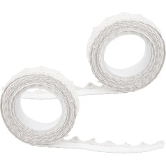 Vanyibro 2 Pieces Vintage Lace Ribbon, Self Adhesive Decorative Ribbon, Versatile Lace Ribbon for Crafts, Weddings, Gift Boxes and DIY Projects (White)
