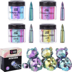 LET'S RESIN Chameleon Powder, Improved Mica Powder Chamaleon Mica for Epoxy Resin, Pearl Pigment Powder for Painting, Soap Making, Bath Bombs, Candle Making, Slime (4 Colours)