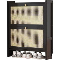 GiMLy Shoe Cabinet for Entryway - Narrow Rattan Shoe Rack with Drawers, Modern Storage for Living Room, Hallway