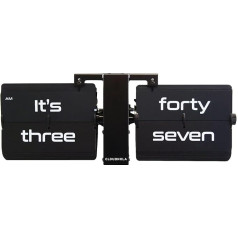 Cloudnola Flip Clock - Black on Black - English Text - Wall Clock/Table Clock - Digital Display - Flip Clock - Modern Living Room and Office Decoration
