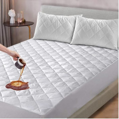 DreamNights Quilted Waterproof Mattress Protector King Size 152 x 200 cm Super Soft 30 cm Deep Fitted Mattress Anti Allergy Breathable Hypoallergenic Mattress Topper