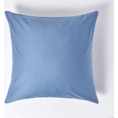 HOMESCAPES Luxury Cushion Cover, Blue, 40 x 80 cm, 100% Egyptian Cotton, 1000 Thread Count