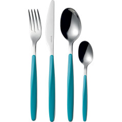 Guzzini - My Fusion, 24-teiliges Besteckset - Azur Matt, 16,8 x 7,5 x h25,5 cm - 110700138