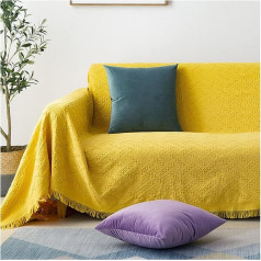 ANAZOZ Sofa Slipcovers for 3 Seater Cushion Couch Sofa Cover Set Yellow Cotton Geometric Pattern 3 Seater (180x230cm)