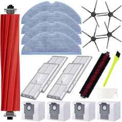 Qygba Accessories for Roborock S7 MaxV Ultra / S7 Pro Ultra, replacement parts include 1 main brush, 4 wipes, 4 filters, 4 side brushes, 4 dust bags, 1 self-cleaning brush