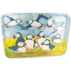 Playful Puffins – Emma Ball Colourful Melamine Large Tray, 17-Inch