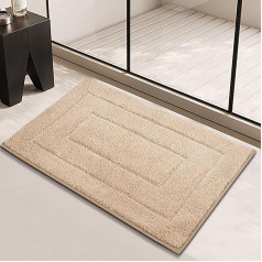 Bath Mat, 60 x 90 cm, Khaki Bath Mat, Strong Water Absorption, Washable Bath Mat, Suitable for Bathrooms, Bathtubs, Toilets and Showers, Doormat Bathroom