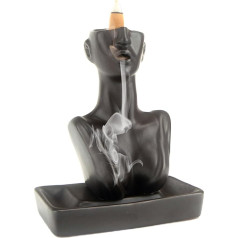 Backflow Incense Holder Portrait, Woman Incense Vessel, Ceramic Incense Stick Holder, Backflow Incense Burner Holder, Incense Cones Holder Waterfall, Beauty Statue Incense Holder