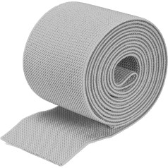 sourcing map Twill Elastic Band Double Sided 3 Inch Flat 2 Yard Knitting Elastic Spool Heavy Stretch Band Light Grey for Sewing Waistband