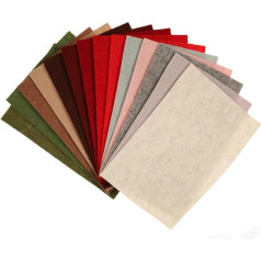 Wool Felt Assorted Colours 14 Pieces - 14 Colours Felt 20 x 30 cm Wool Felt DIY Fabric High Quality Made in Italy