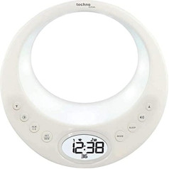 Techno line WT 489 quality alarm clock, white piano varnish optics