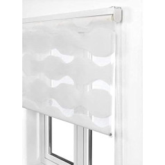 Estoralis JEOR Double Roller Blind, Duo Roller Blind with Visor and Sun Protection for Windows and Doors, 145 x 175 cm, White