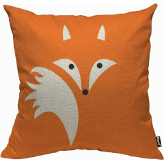 Mugod Cute Fox Cushion Cover Decorative Orange Abstract Fox Cute Cartoon Animal Pillow Case for Men Women Decorative Home Sofa Chair Couch 45x45cm