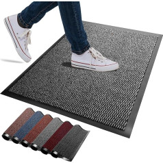 FB FunkyBuys Washable Door Mats for Indoor/Outdoor Non-Slip Heavy Duty Indoor High Absorbent Rubber Doormat Perfect for Kitchen, Home and Hotel Entrance (Grey, 50x80cm)
