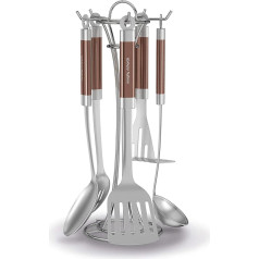 Morphy Richards 46825 5-teiliges Küchenutensilien-Set aus Edelstahl, Edelstahl, Kupfer, 14.9 x 17.2 x 39 cm