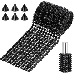 AHANDMAKER 1 Yards Sewing Stitch on Spike Rivet Strips, 12 Rows Cone Flatback Punk Rock Trim Plastic Trim Mesh Bead for Cosplay Performance Wedding Party Decoration DIY Craft Costume