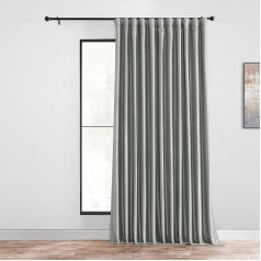 HPD Half Price Drapes PDCH-KBS9BO-96-DW Extra Wide Faux Silk Blackout Curtains, Vintage Texture, 1 Panel, 100 x 96, Silver,