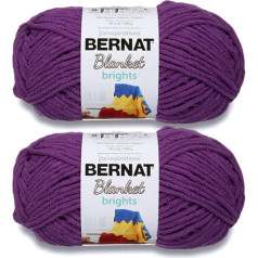 Bernat Polyester Yarn, Pow Purple, Pack of 2