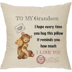 XUNLIZXY Memorable Pillow Case Cushion Cover Gift for Daughter Son Sisters Grandma Dad Granddaughter Mom Family Birthday Christmas Graduation Throw Home Decor (Grandson)