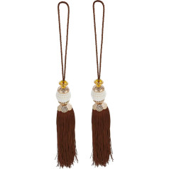 Operitacx Pack of 2 Curtain Pearl Tassel Pendant with Hanging Tassels Car Key Accessories Tassels Hanging Decoration Bead Trim Clothes Tassels Curtain DIY Tassels Home Polyester Mini Blanket