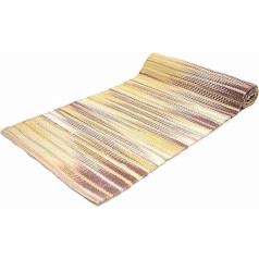 TALLY Washable Cotton Rug for Living Room Bedroom Kitchen Non-Slip (55 x 240 cm, Brown)