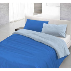 Italian Bed Linen Natural Color Doubleface Bettbezug, 100% Baumwolle, Fuchsia/hell Grau, Einzelne