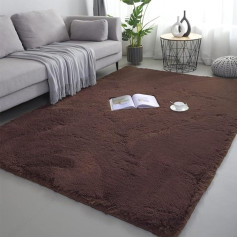 Fluffy Soft Rug, Living Room, Bedroom Rugs, Thermal Rug, Shaggy Washable Rug, for Living Room, Bedroom, Play Area, Children's Room, Luxury Decorative (Brown, 80 x 160 cm)