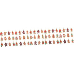 Garneck Pack of 60 Gingerbread Man Decoration Christmas Decorations Gingerbread Ornaments for Hanging Christmas Supplies Christmas Tree Hanging Decoration