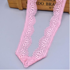 Rotes elastisches Spitzenband, 30 mm breit, Verzierungen, Stretch-Spitzenbesatz, bestickte Netzschnur zum Nähen von afrikanischem Spitzenstoff, Rosa, 10 Yards