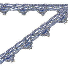 Trims by the Yard 4,5 m Grace Häkelborte mit Perlen, 1,9 cm breit x 45,7 cm Borte, Blau