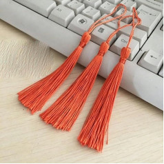 Quastenfransenbesatz, 32 Stück/Packung Seidenquastenfransen 13 cm Baumwollquastenbesatz for Nähen von Vorhängen Zubehör DIY Hochzeitsdekoration-18 Rot(7 Orange)