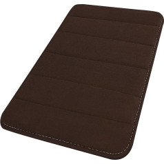 sourcing map Memory Foam Absorbent Non-Slip Bath Mat Washable Bath Mat Memory Foam Carpet Floor Mat for Bathroom Brown 50 x 80 cm