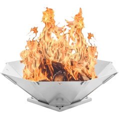 FENNEK Octagon Fire Bowl, Quick Assembly, Perfect for Mobile Use, Made of Heat-Resistant Stainless Steel, Made in Germany