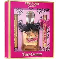 Juicy Couture Gold Couture Trio Set Eau de Parfum Spray for Women, Pocket Spray, Sensual Fragrance, Floral and Fruity, Gift for Women