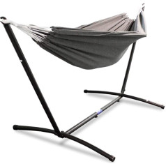 Lacestone Hammock with Frame Hanging Lounger Outdoor Indoor 180 x 140 up to 120 kg (Anthracite)