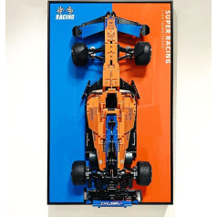 iCUANUTY Display Wall Board for LEGO 42141 F1 Technic McLaren Formula 1 Racing Car, Adult Decorative Paintings, Display Wall Board for Lego Model Car, Size: 75 x 45 cm, for Lego Models Not Included